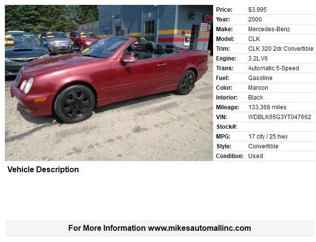 2000 Mercedes-Benz C208/A208 CLK-Class - Image 2 of 11
