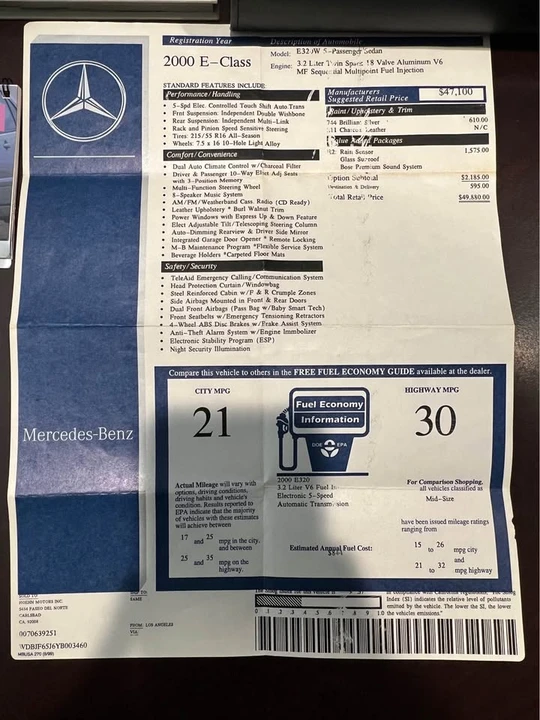 2000 Mercedes-Benz W210 E-Class - Image 10 of 15