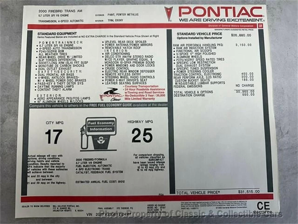 2000 Pontiac Firebird 4th Gen - Image 23 of 24