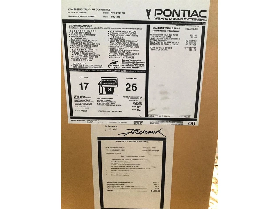 2000 Pontiac Firebird Trans Am 4th Gen - Image 21 of 21