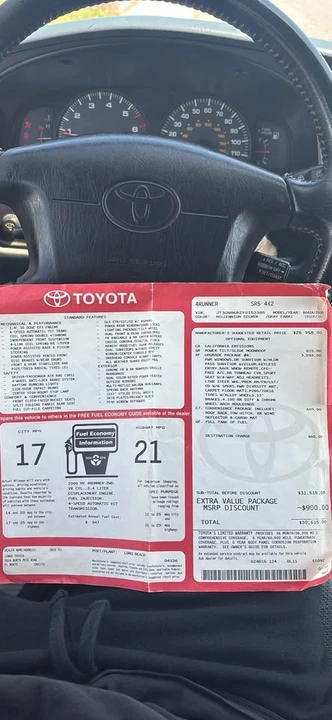 2000 Toyota 4Runner 3rd Gen - Image 9 of 9