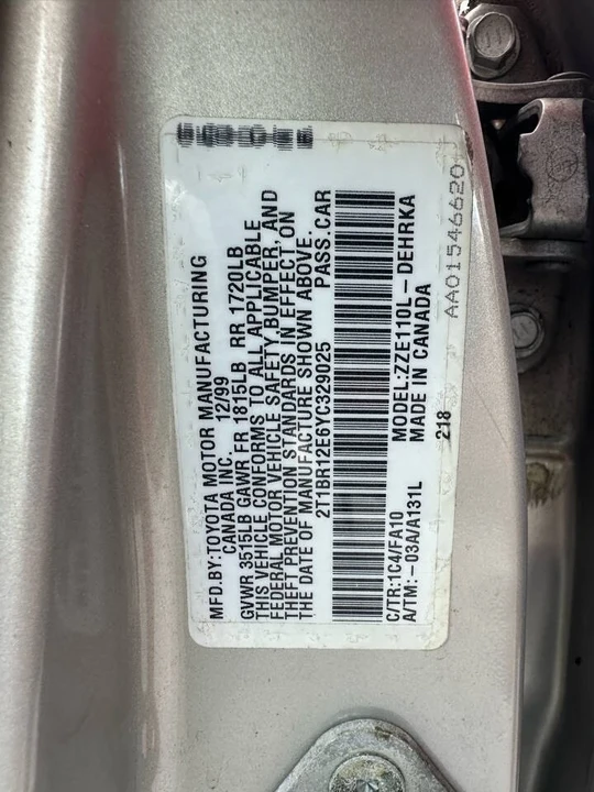 2000 Toyota Corolla 8th Gen - Image 14 of 21