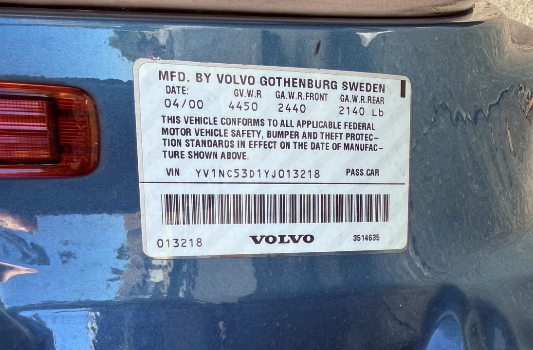 2000 Volvo C70 1st Gen - Image 8 of 14