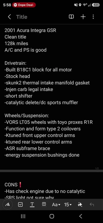 2001 Acura Integra 3rd Gen - Image 11 of 12