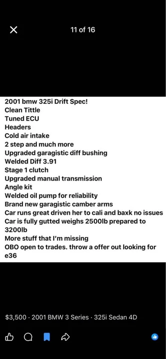 2001 BMW E46 3 Series - Image 5 of 5