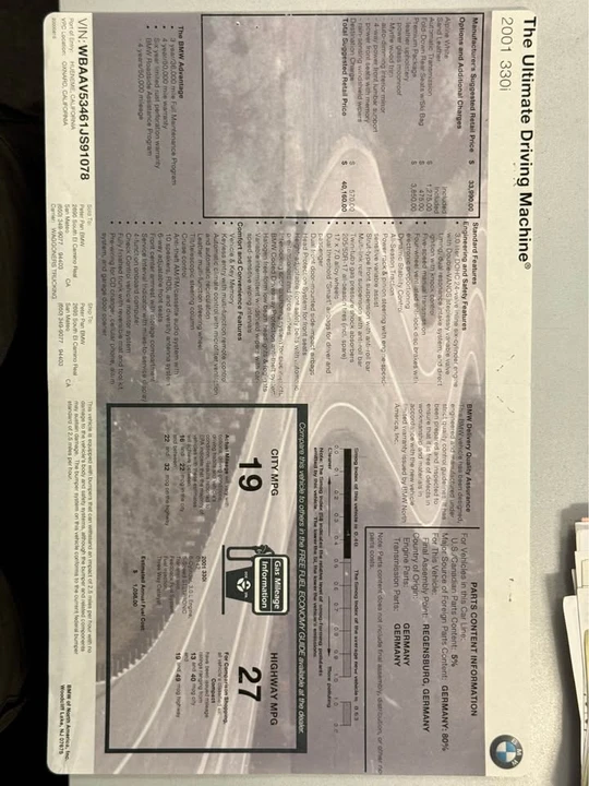 2001 BMW E46 330i & 330Ci - Image 19 of 20