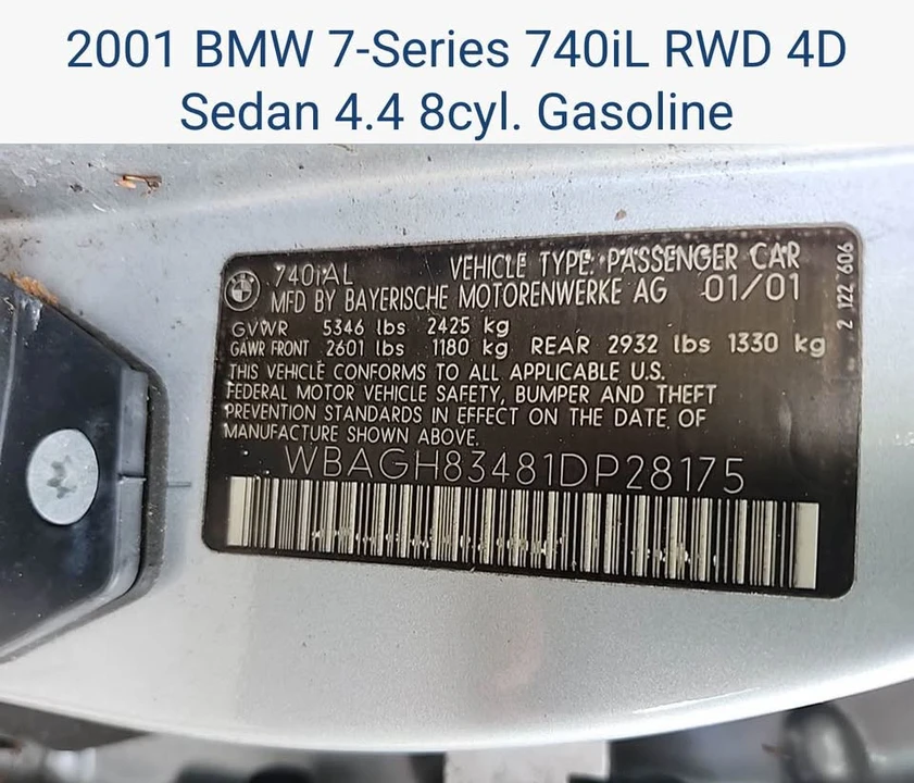 2001 BMW E38 7 Series - Image 10 of 15