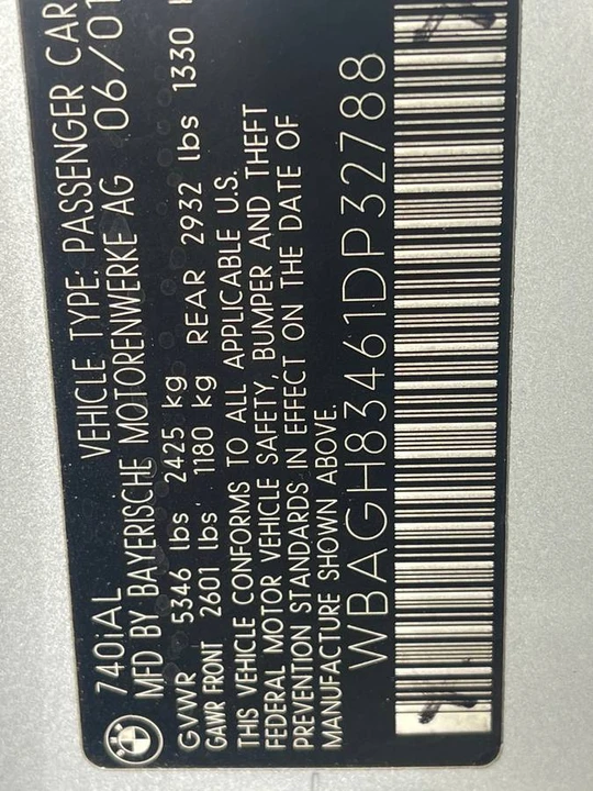 2001 BMW E38 7 Series - Image 7 of 10