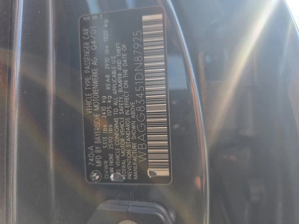 2001 BMW E38 7 Series - Image 15 of 15