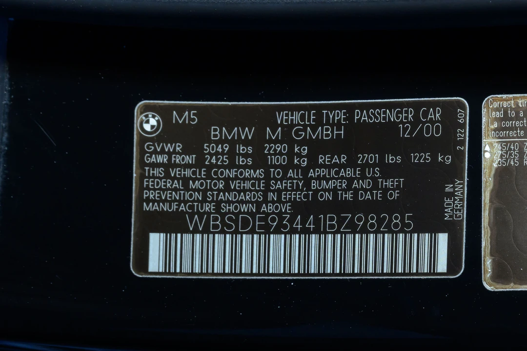 2001 BMW E39 M5 - Image 4 of 6