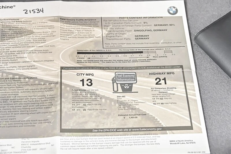2001 BMW E39 M5 - Image 15 of 31