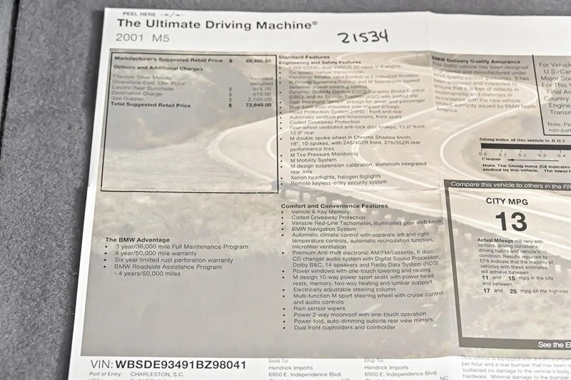 2001 BMW E39 M5 - Image 14 of 31