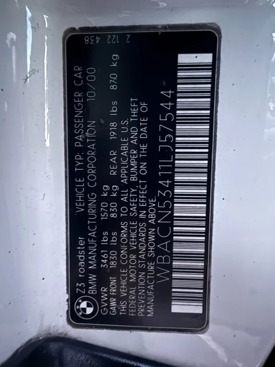 2001 BMW Z3 Roadster - Image 7 of 25