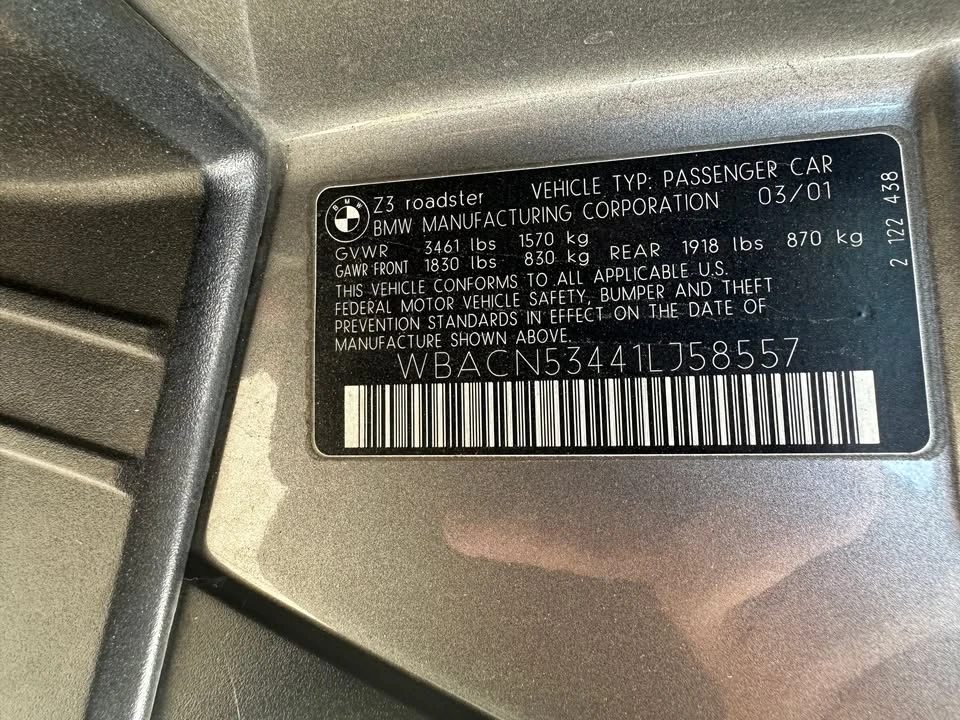 2001 BMW Z3 Roadster - Image 11 of 17