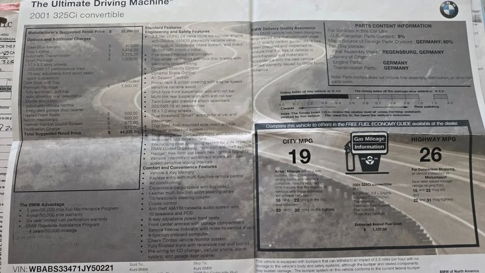2001 BMW E46 3 Series - Image 9 of 10