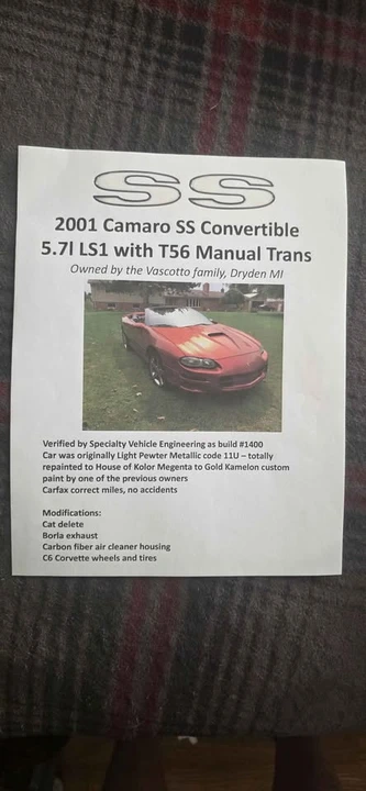 2001 Chevrolet Camaro SS 4th Gen - Image 11 of 11