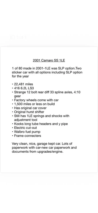 2001 Chevrolet Camaro SS 4th Gen - Image 10 of 10