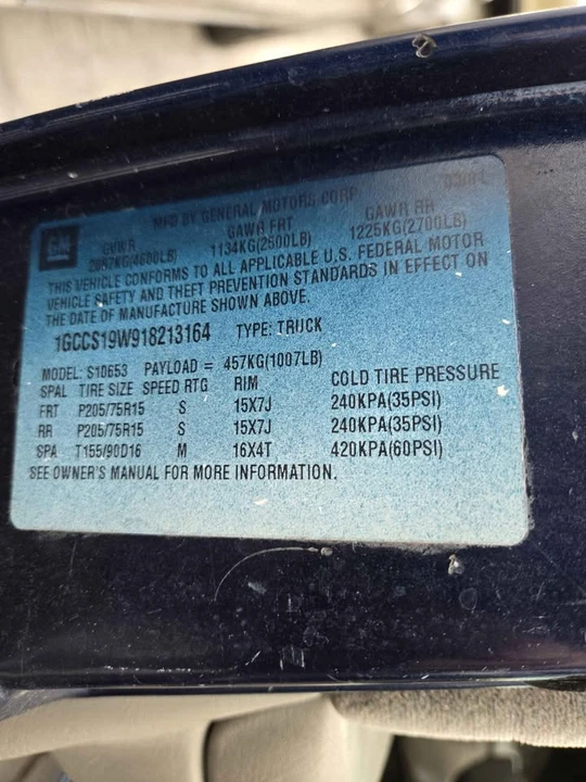 2001 Chevrolet S-10 - Image 12 of 12