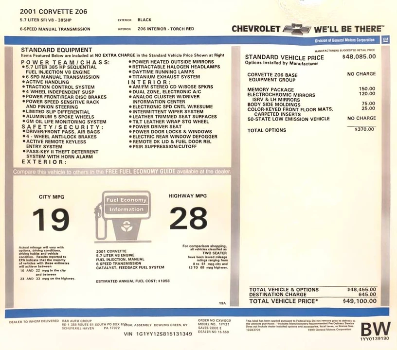 2001 Chevrolet Corvette C5 Z06 - Image 20 of 23