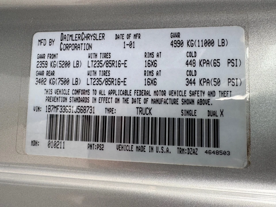 2001 Dodge Ram 2nd Gen - Image 16 of 21