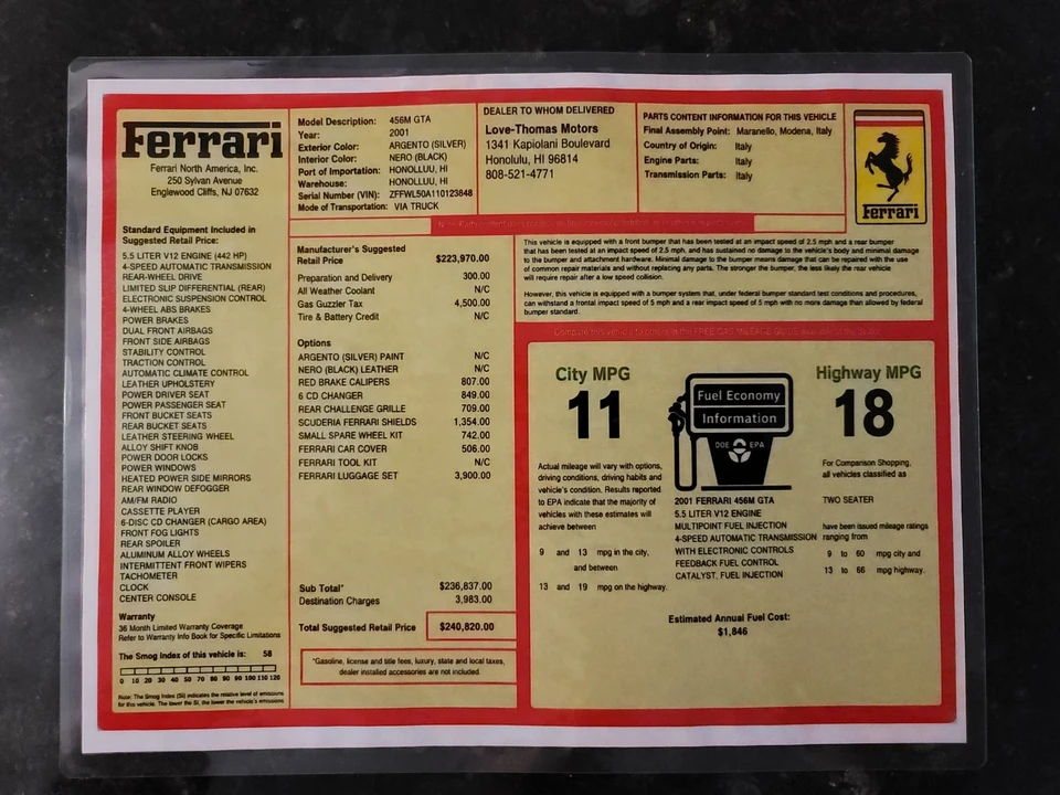 2001 Ferrari 456M GTA - Image 18 of 23