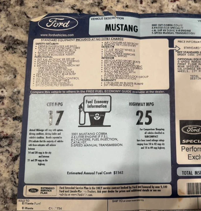 2001 Ford SN95 Mustang Cobra - Image 2 of 13
