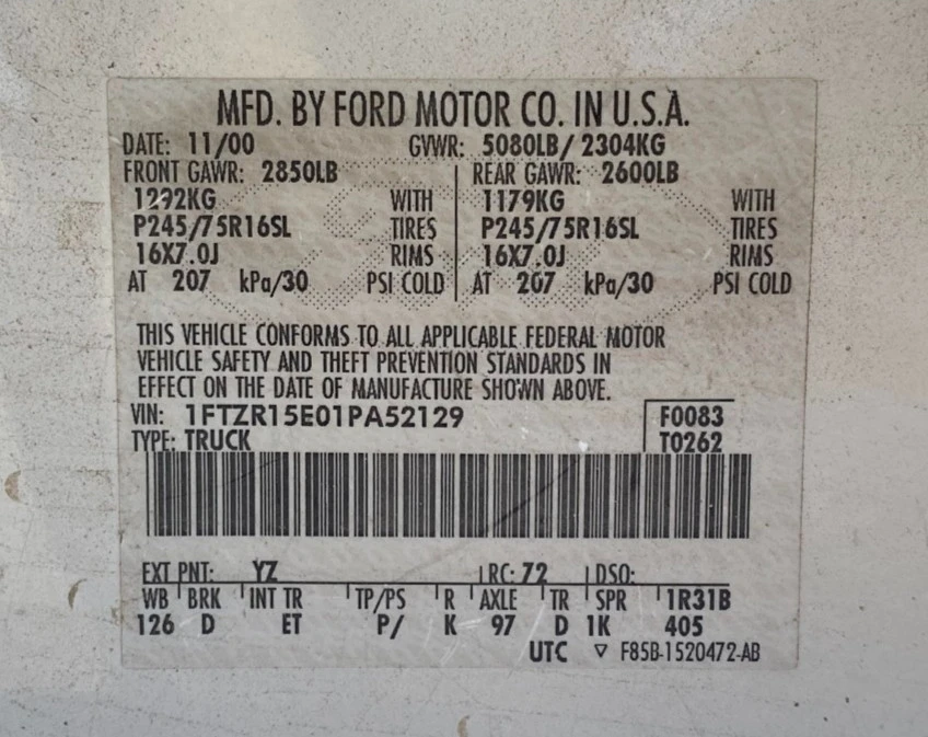 2001 Ford Ranger 3rd Gen - Image 18 of 19