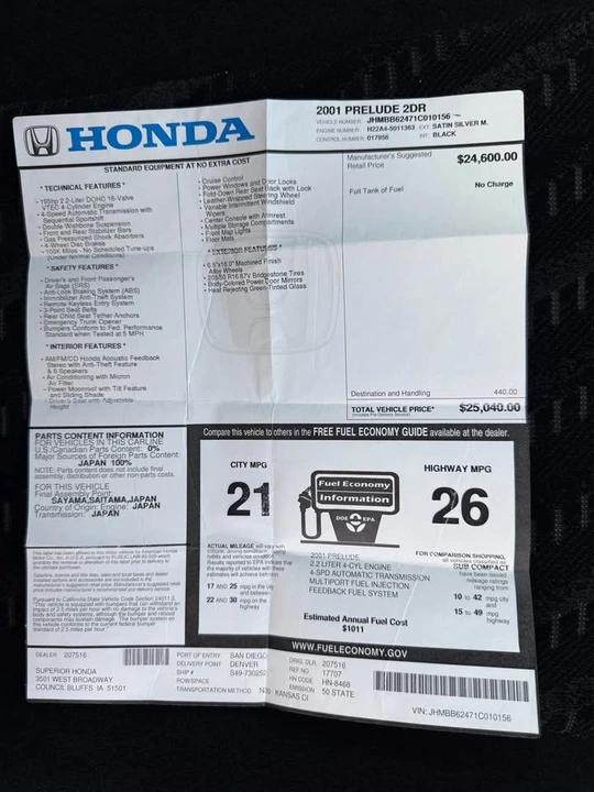 2001 Honda Prelude 5th Gen - Image 19 of 19