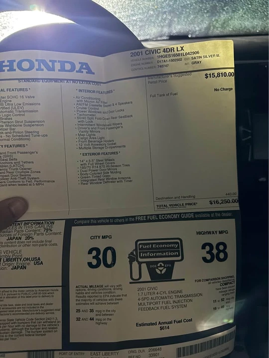 2001 Honda Civic 7th Gen - Image 11 of 11