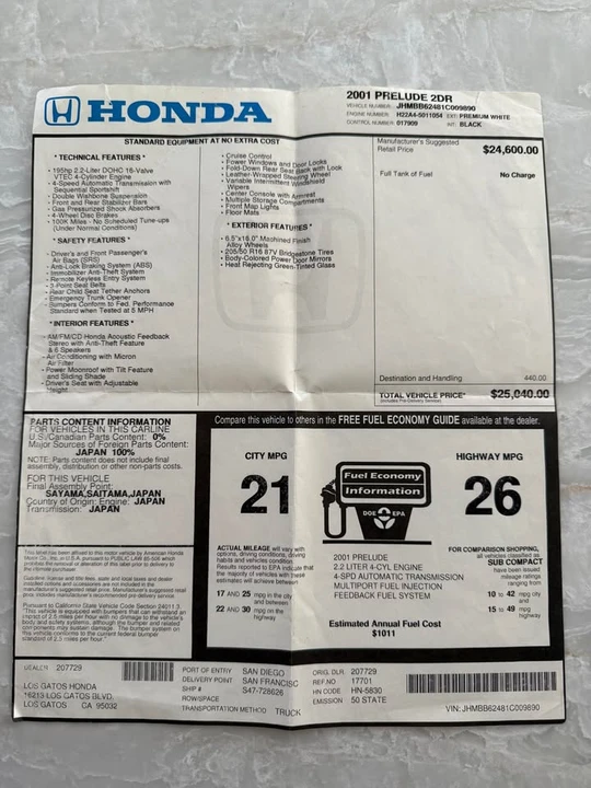 2001 Honda Prelude 5th Gen - Image 4 of 20