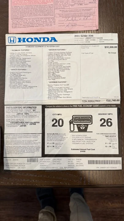 2001 Honda AP1 S2000 - Image 18 of 20