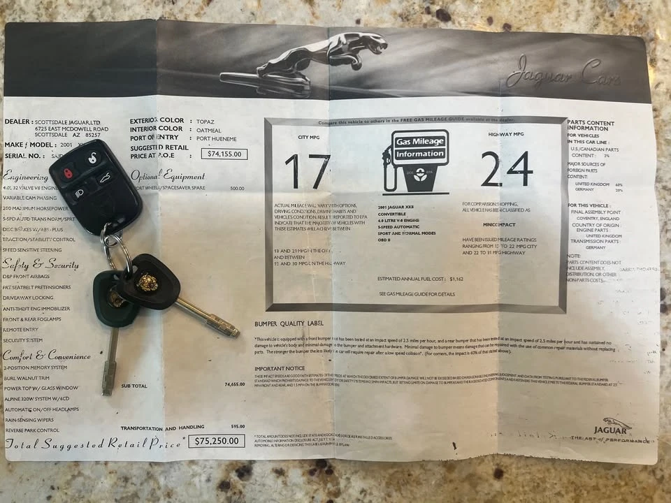 2001 Jaguar X100 XK8 - Image 16 of 19