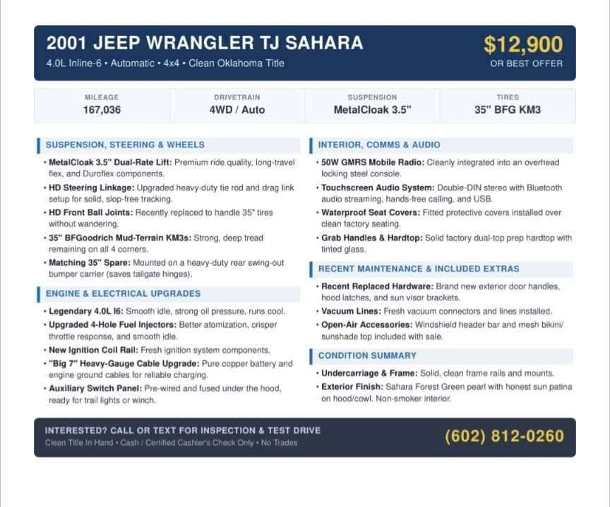 2001 Jeep TJ Wrangler - Image 15 of 15