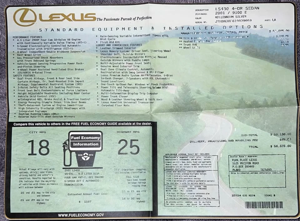 2001 Lexus LS 3rd Gen - Image 7 of 10