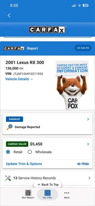 2001 Lexus RX 1st Gen - Image 9 of 9