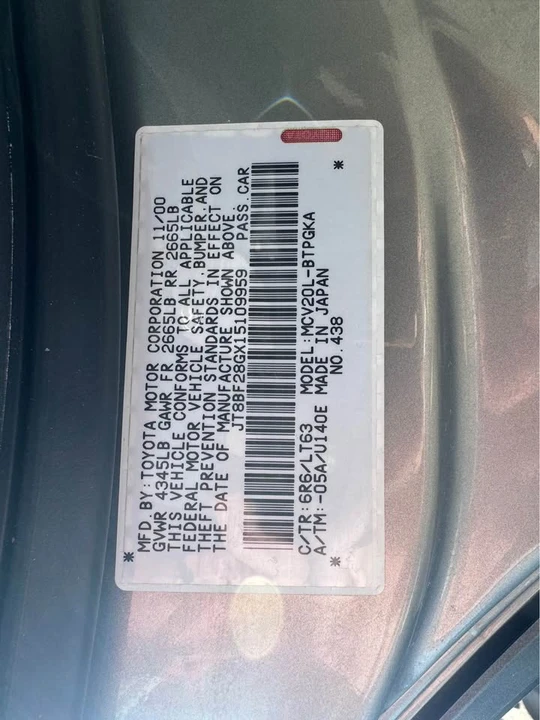 2001 Lexus ES 3rd Gen - Image 11 of 11