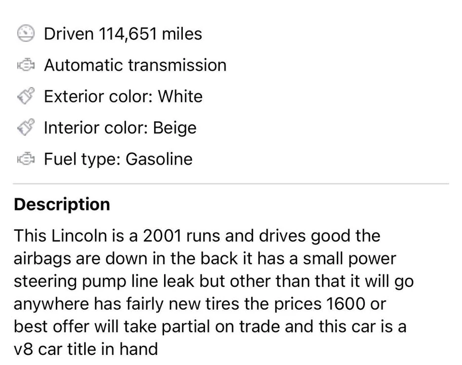 2001 Lincoln Continental 9th Gen - Image 2 of 7