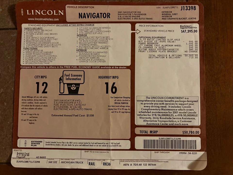2001 Lincoln Navigator 1st Gen - Image 18 of 21