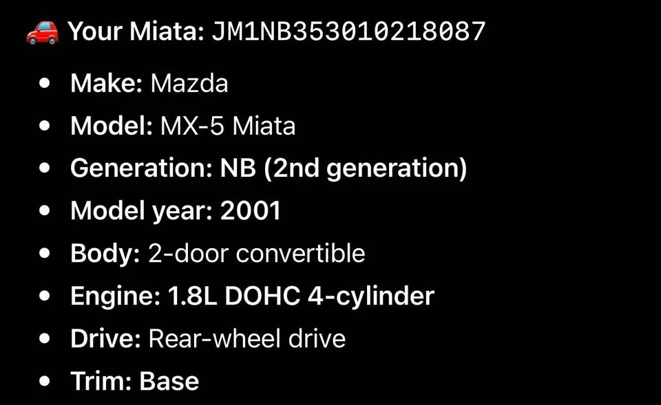 2001 Mazda NB MX-5 Miata - Image 12 of 18