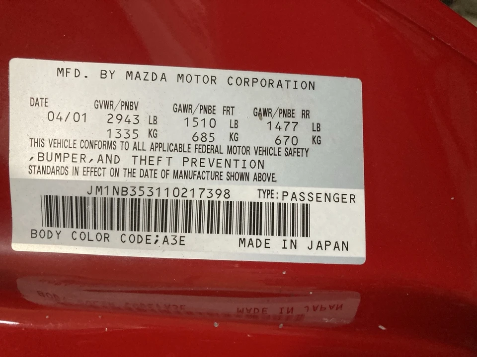 2001 Mazda NB MX-5 Miata - Image 13 of 13