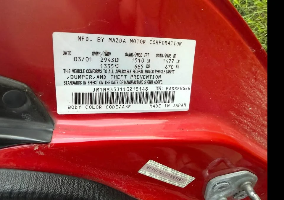 2001 Mazda NB MX-5 Miata - Image 8 of 9