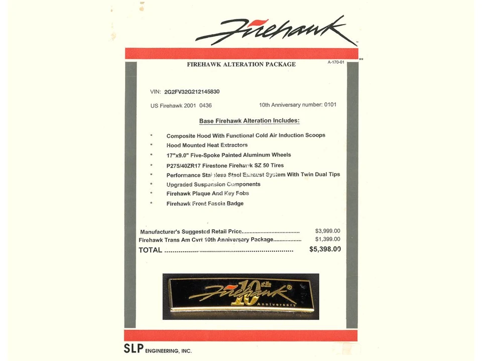 2001 Pontiac Firebird Trans Am 4th Gen - Image 9 of 31