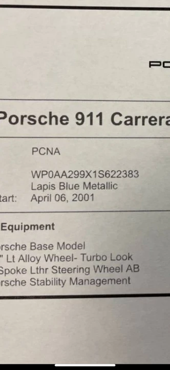 2001 Porsche 996 Carrera - Image 17 of 18