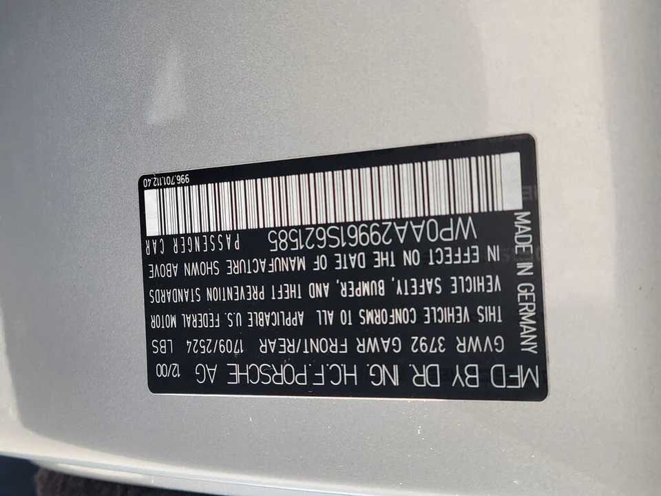 2001 Porsche 996 Carrera - Image 27 of 27