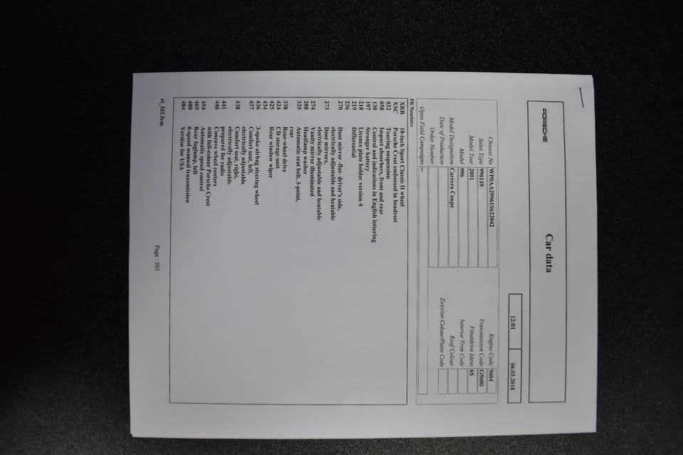 2001 Porsche 996 Carrera - Image 19 of 20