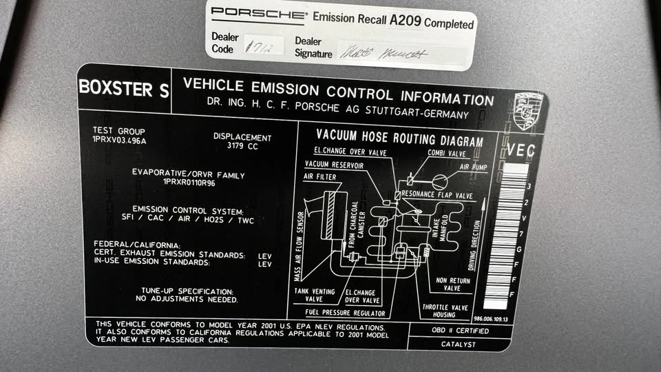 2001 Porsche 986 Boxster S - Image 10 of 15