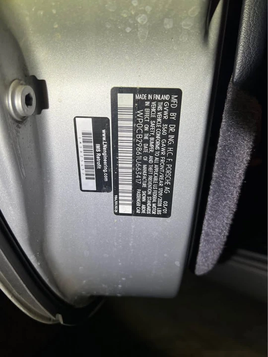 2001 Porsche 986 Boxster S - Image 10 of 11