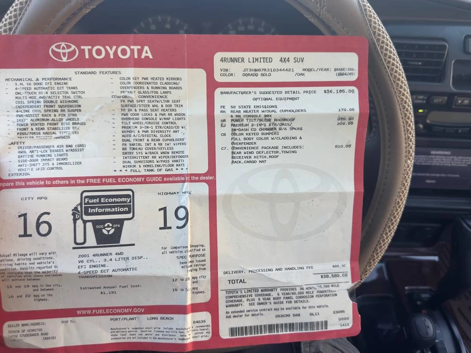 2001 Toyota 4Runner 3rd Gen - Image 20 of 22
