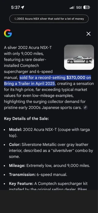 2002 Acura NA2 NSX - Image 5 of 5