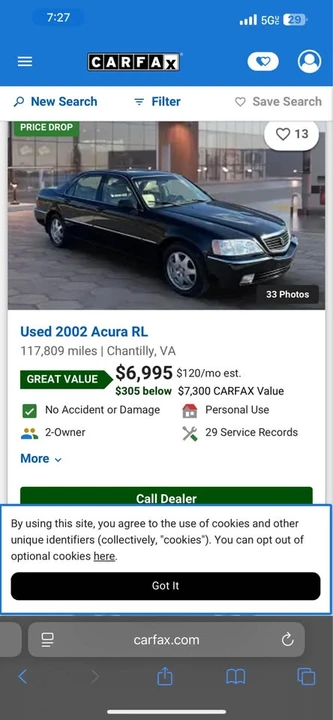 2002 Acura RL 1st Gen - Image 6 of 6